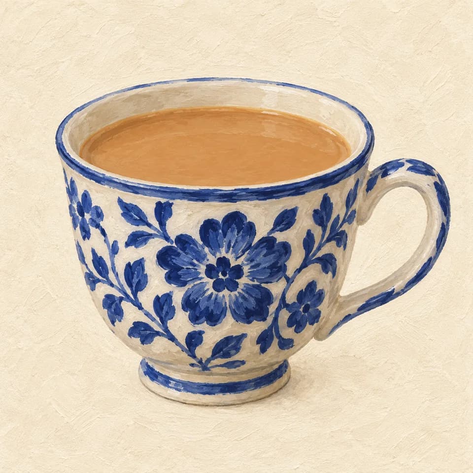 Editorial illustration of Karak chai
