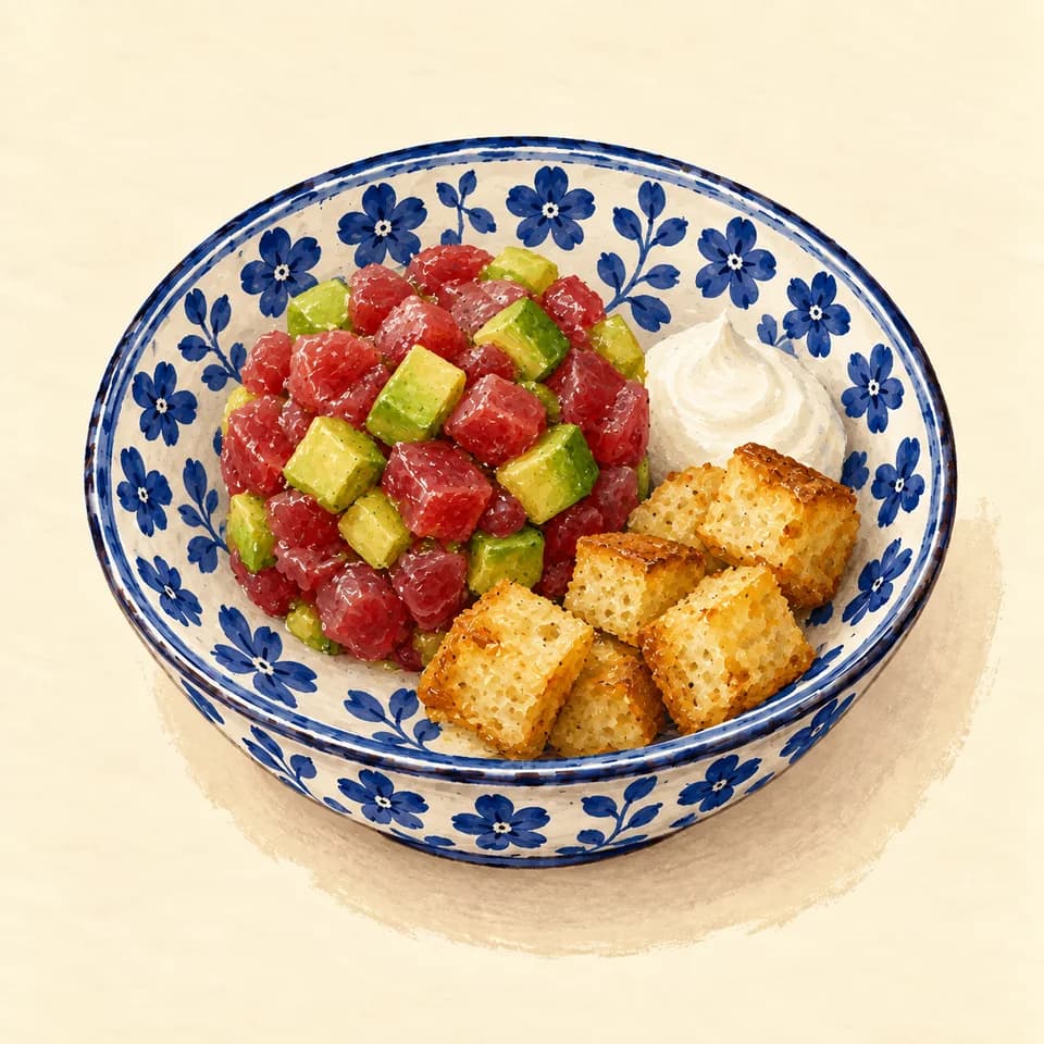 Editorial illustration of Tartare di Tonno