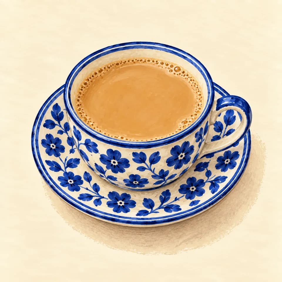 رسم توضيحي لطبق شاي ماسالا