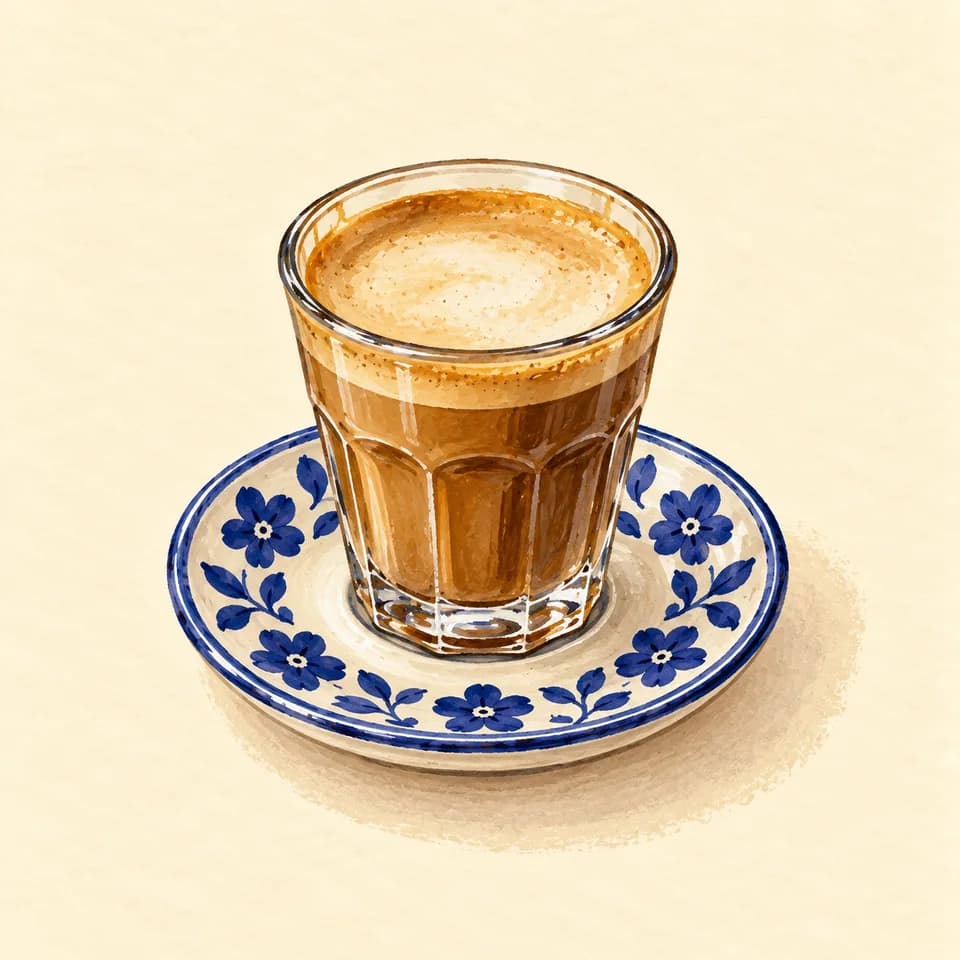 رسم توضيحي لطبق كورتادو