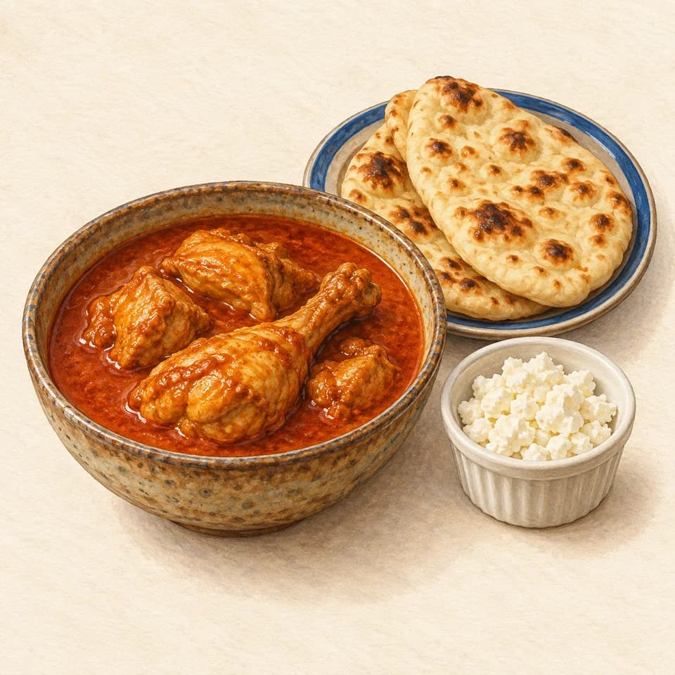 Editorial illustration of Emirati Ghee Chicken Salona
