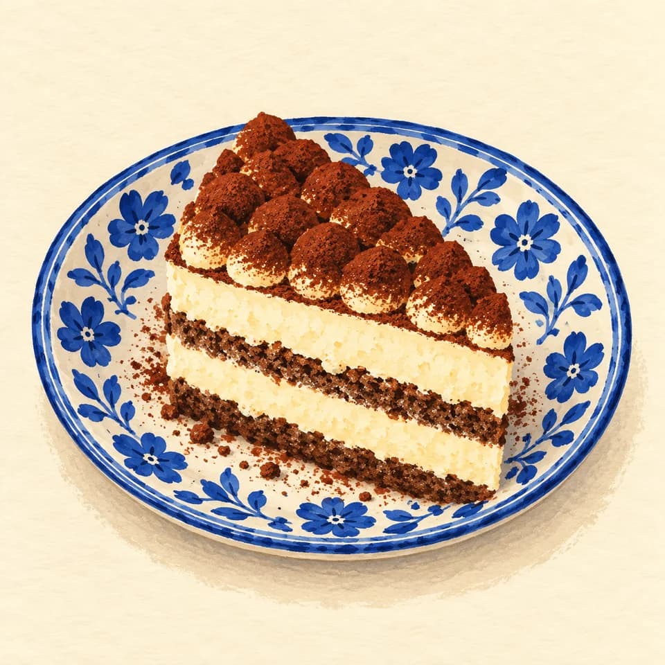 Editorial illustration of Tiramisu classic