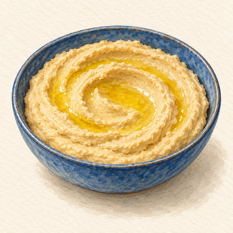 Editorial illustration of Hummus