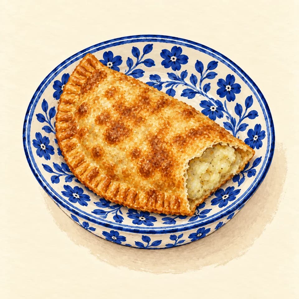 Editorial illustration of Potato Cheburek