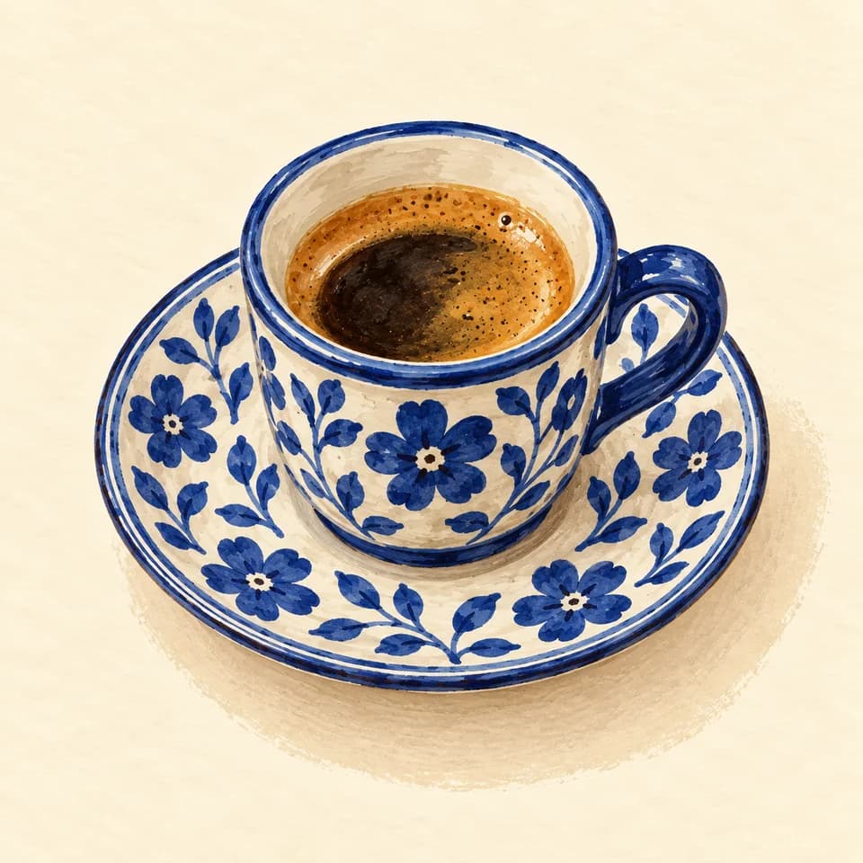 رسم توضيحي لطبق إسبريسو