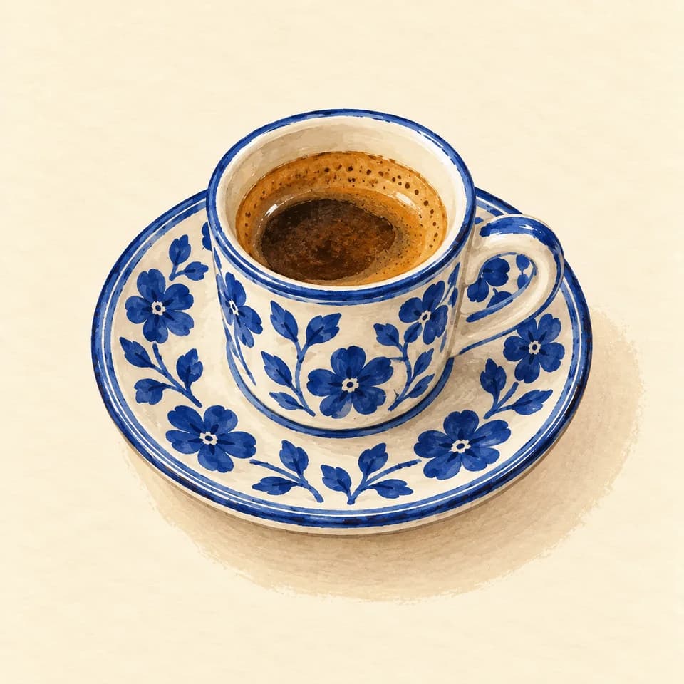 رسم توضيحي لطبق إسبريسو