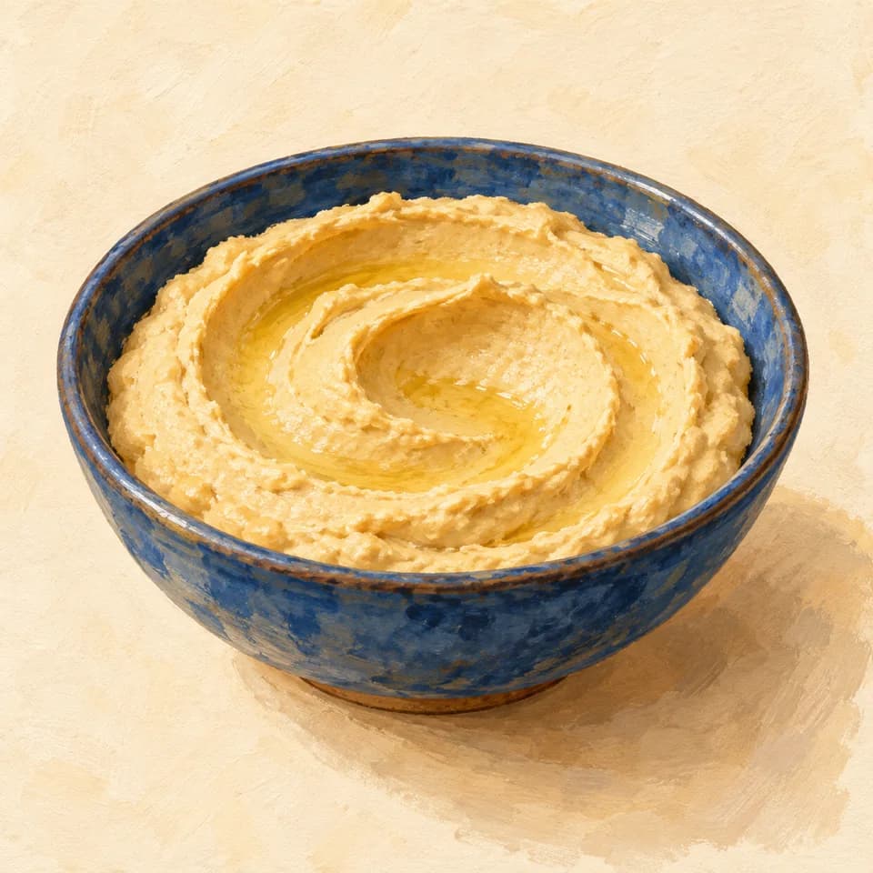 رسم توضيحي لطبق حمص