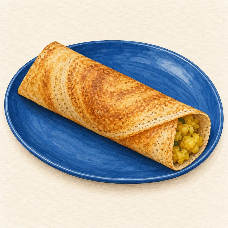 Editorial illustration of Masala Dosa