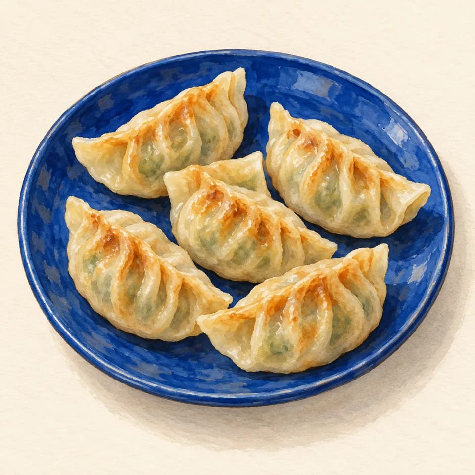رسم توضيحي لطبق غيوزا ياساي