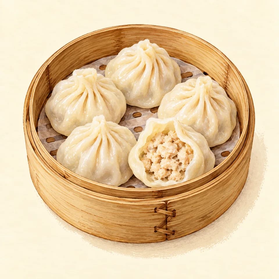 Editorial illustration of Chicken Dumplings