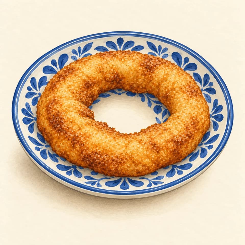 Editorial illustration of Sel Roti, one piece