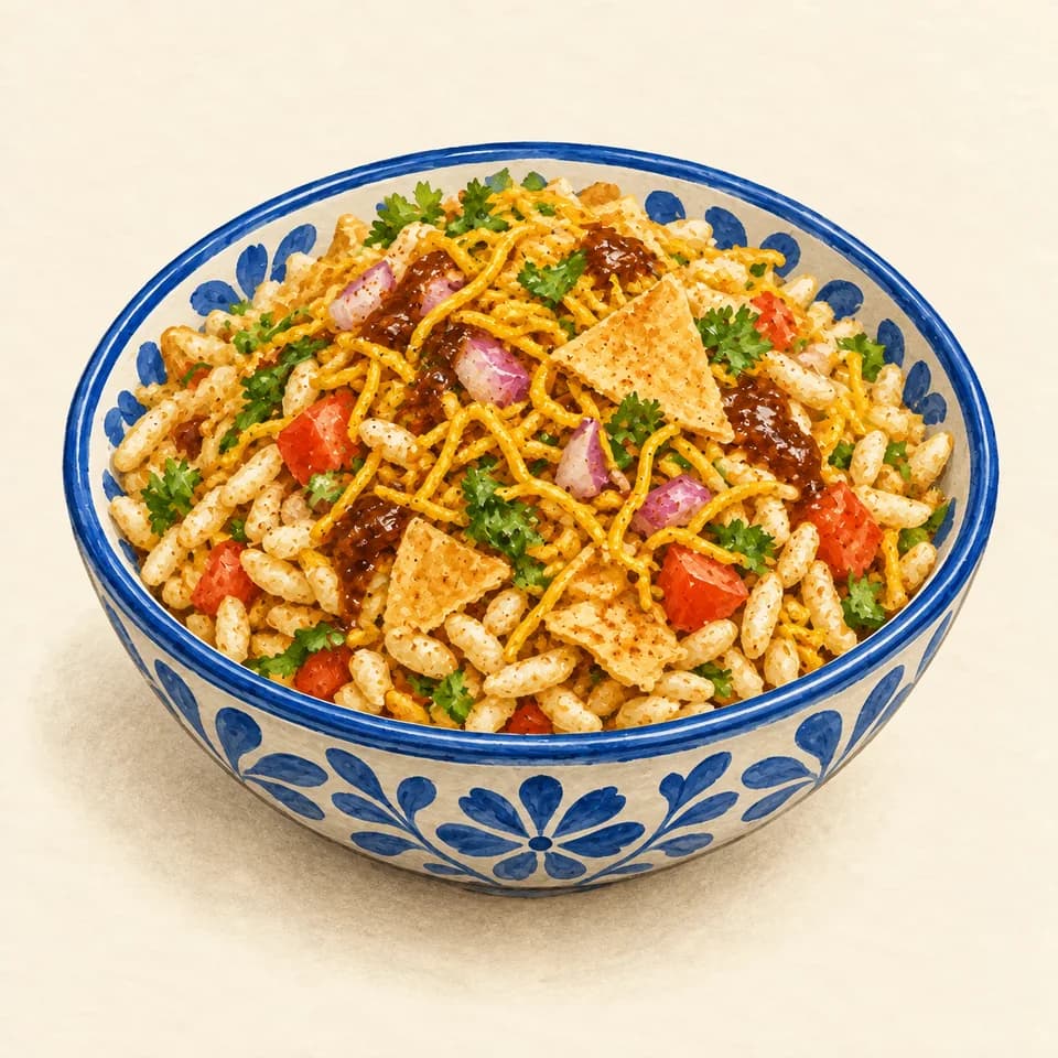 Editorial illustration of Bhel puri