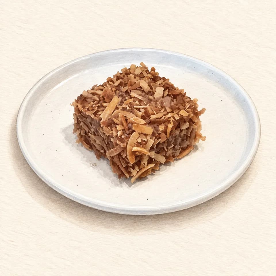Editorial illustration of Caramel Lamington at The Cake Company