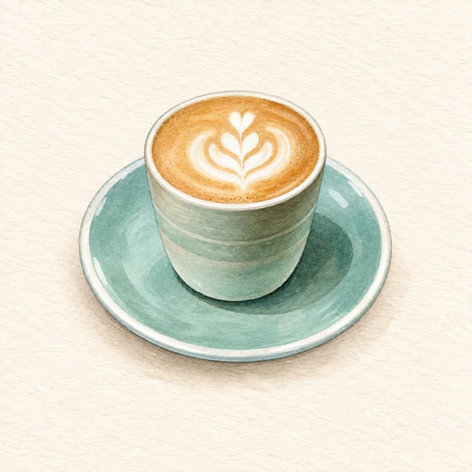 رسم تحريري لـبيكولو في Calma Cafe