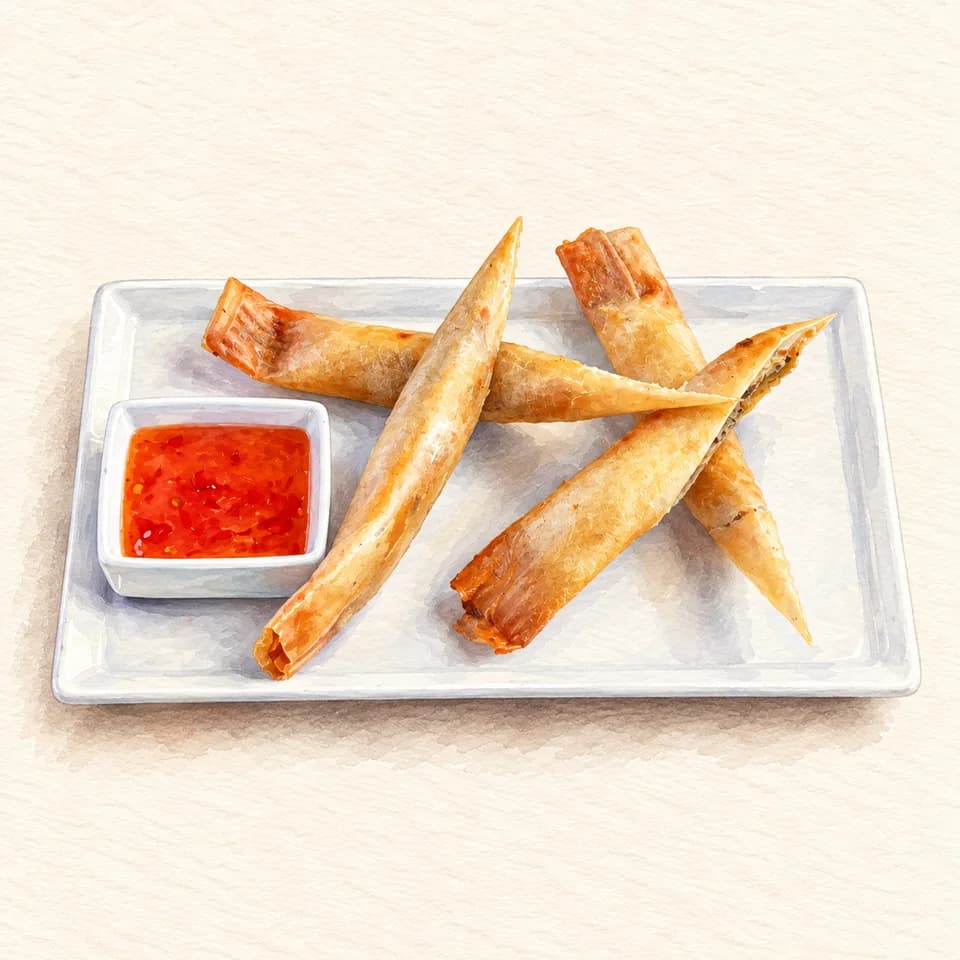 Editorial illustration of Harumaki Japanese Spring Rolls at Camacho