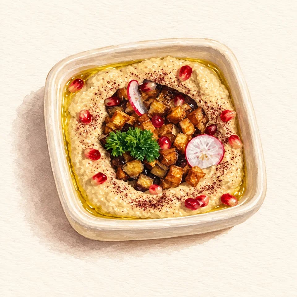 Editorial illustration of Moutabal at Maroosh