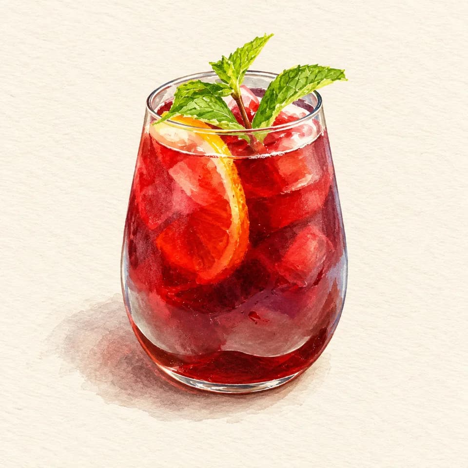 رسم توضيحي لطبق شاي الكركديه في Noul Café