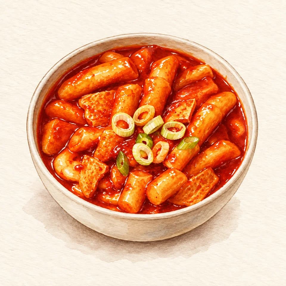 Editorial illustration of Tteokpokki at TOK Premium