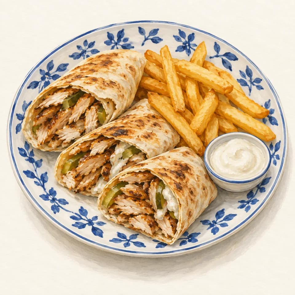 Editorial illustration of Arabic Shawarma at Aghadeer