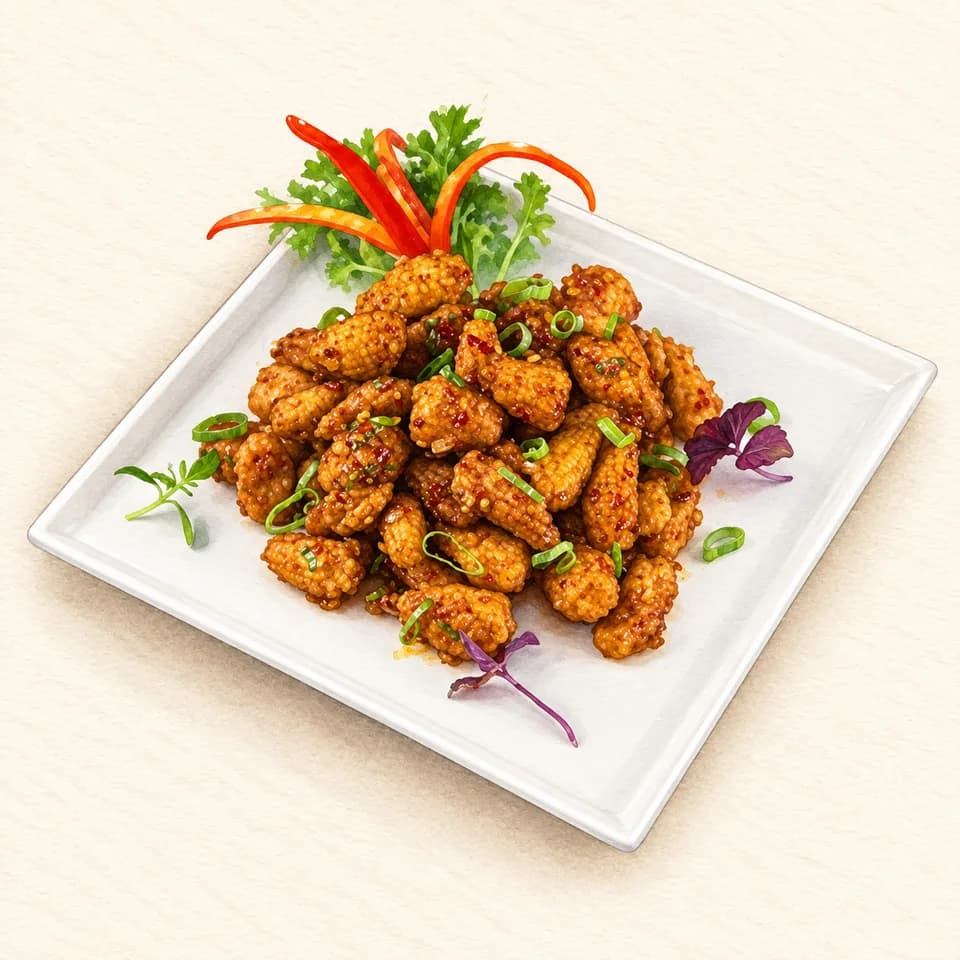رسم توضيحي لطبق ذرة صغيرة بفلفل سيتشوان في Asia Kitchen by Mainland China