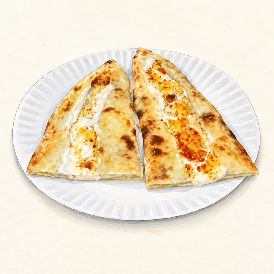 Editorial illustration of Labneh with shatta pastry at Dunya Al Sham Pastry
