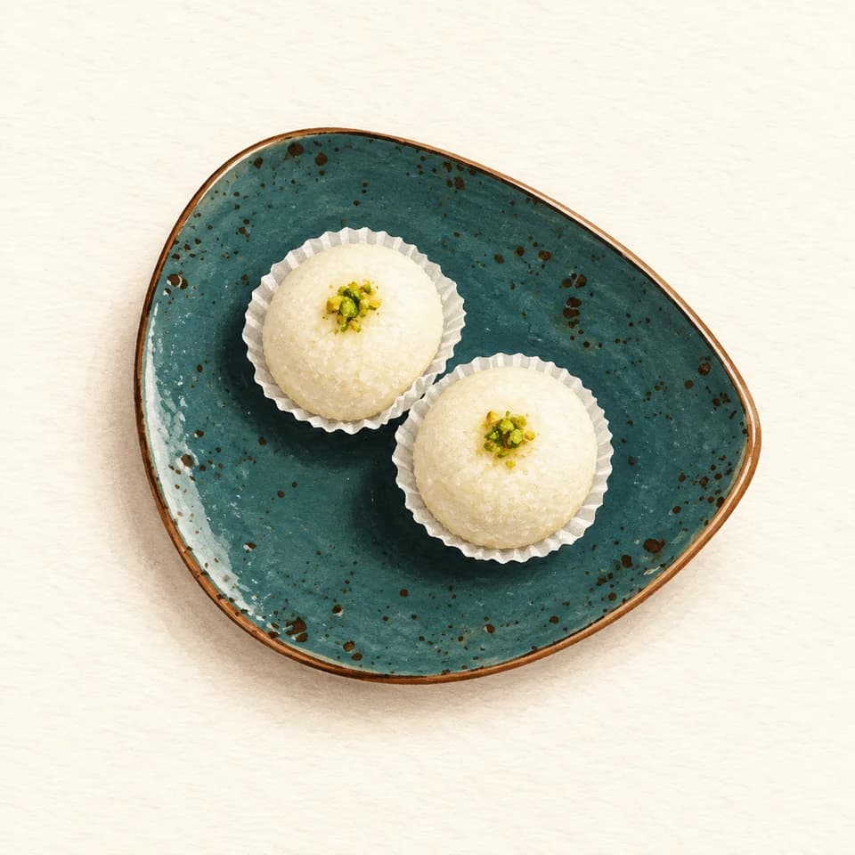 Editorial illustration of Gulab Patti Sandesh (2 pc) at Shree Gangour Sweets