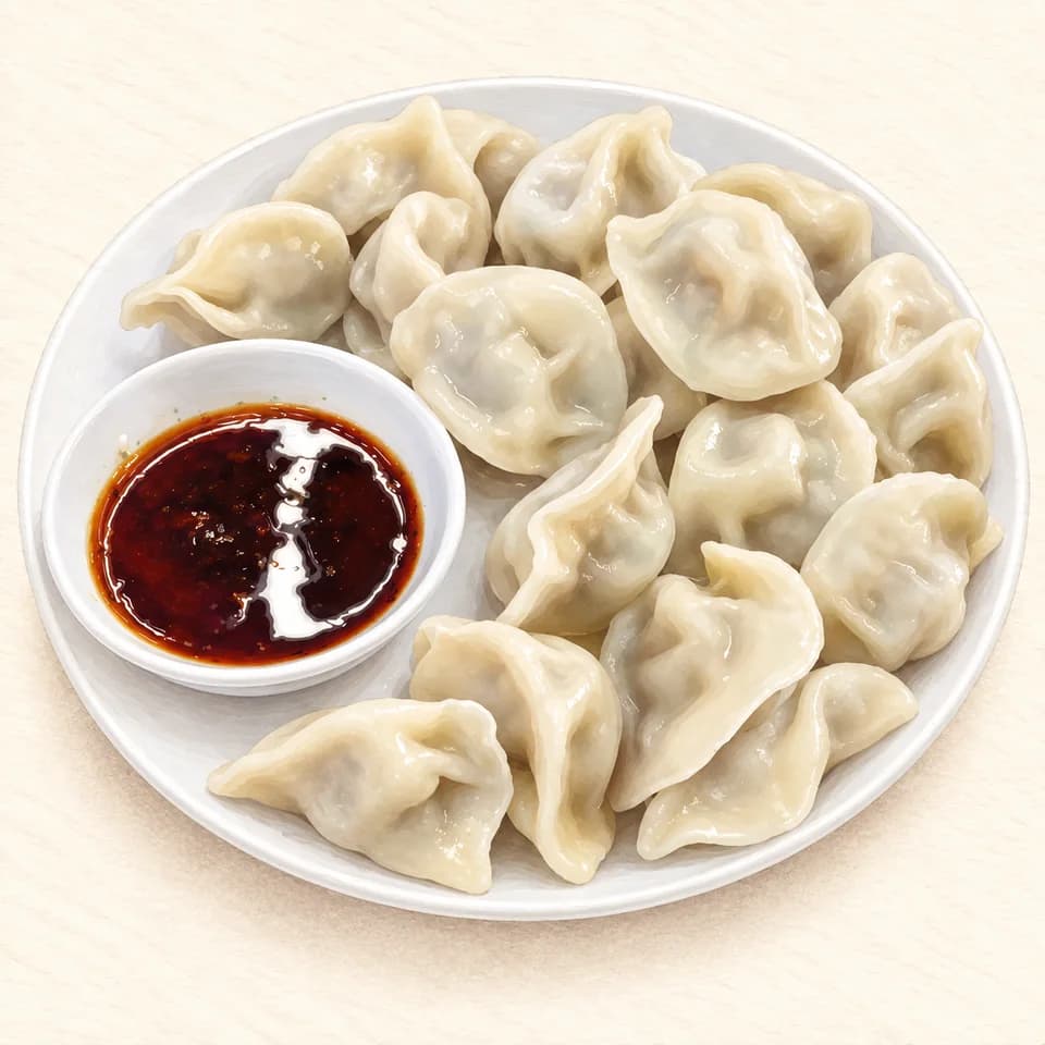 رسم توضيحي لطبق زلابية لحم البقر المسلوقة في Han Halal – Qing Hai Hu
