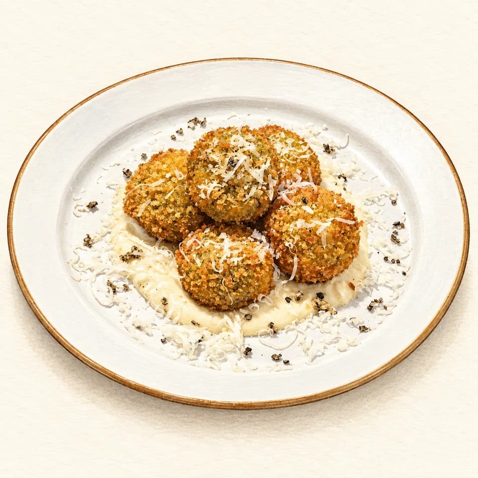 Editorial illustration of Crispy Stuffed Mushrooms at Jamie’s Italian
