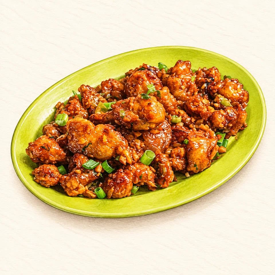 Editorial illustration of Cauliflower Manchurian (Dry) at Kamat