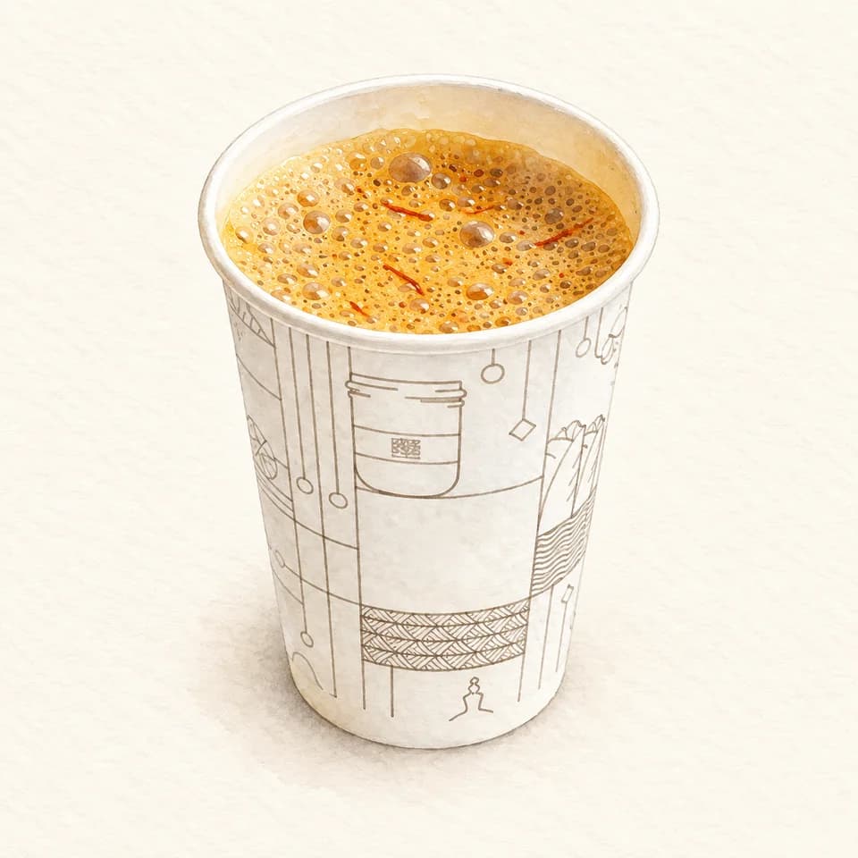 Editorial illustration of Signature karak at Karak House