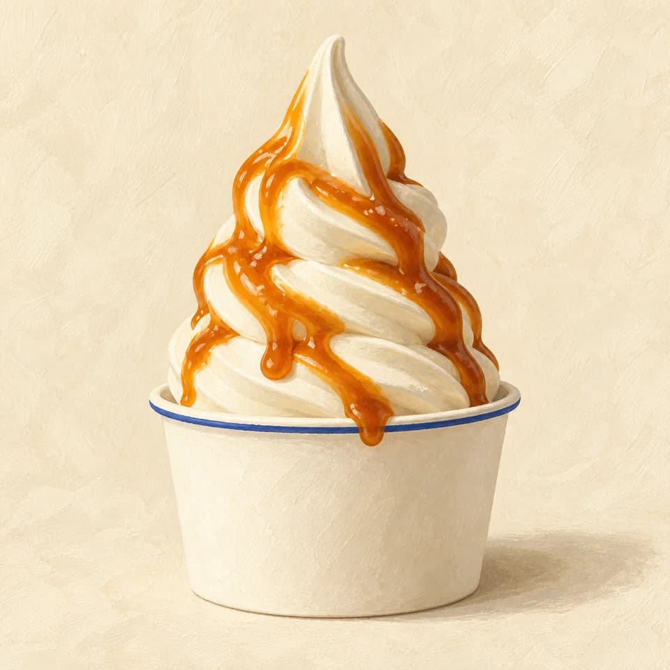 Editorial illustration of Salted Caramel Ice Cream at Lea Cafe