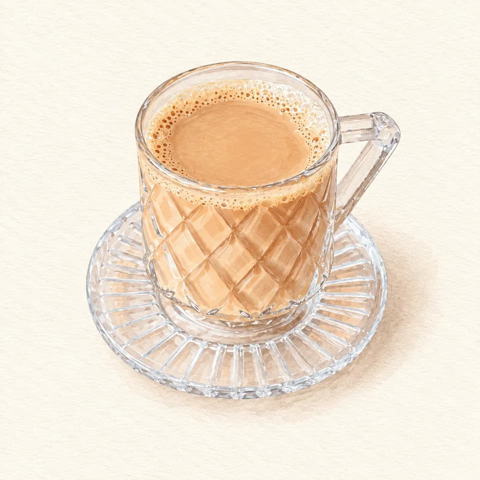 رسم توضيحي لطبق شاي كرك في Milk Bakery