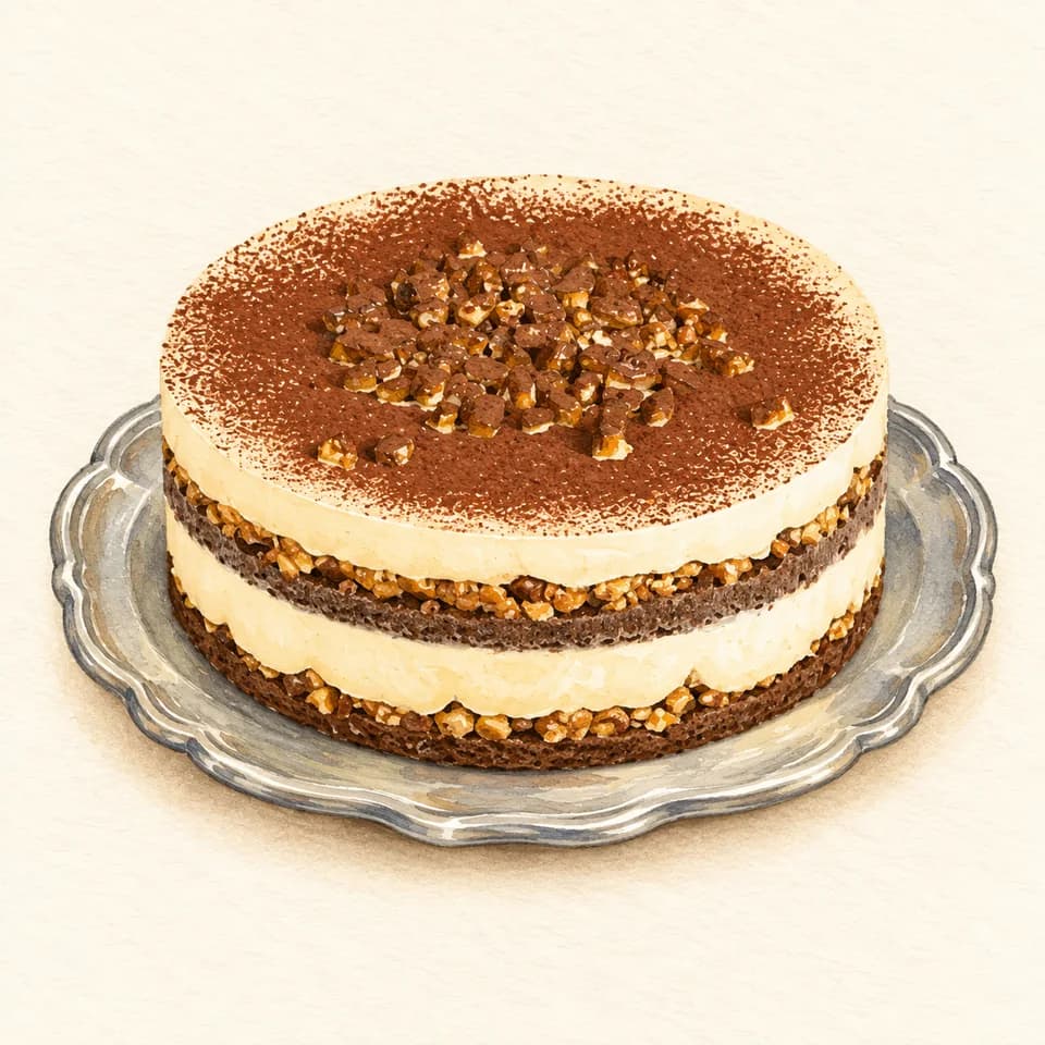 Editorial illustration of Tiramisu Croccante at Gelateria La Romana