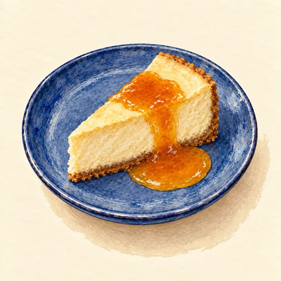 Editorial illustration of New York cheesecake at Sarabeth’s