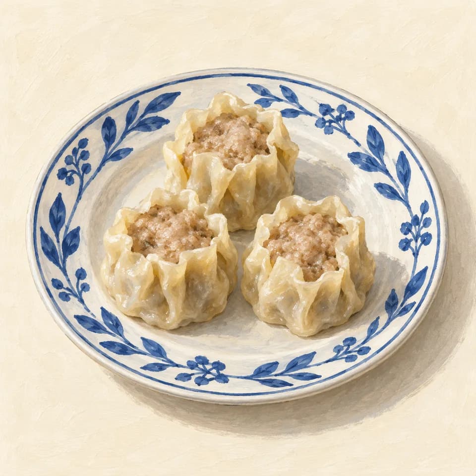 رسم تحريري لطبق سيومي في Siomai House