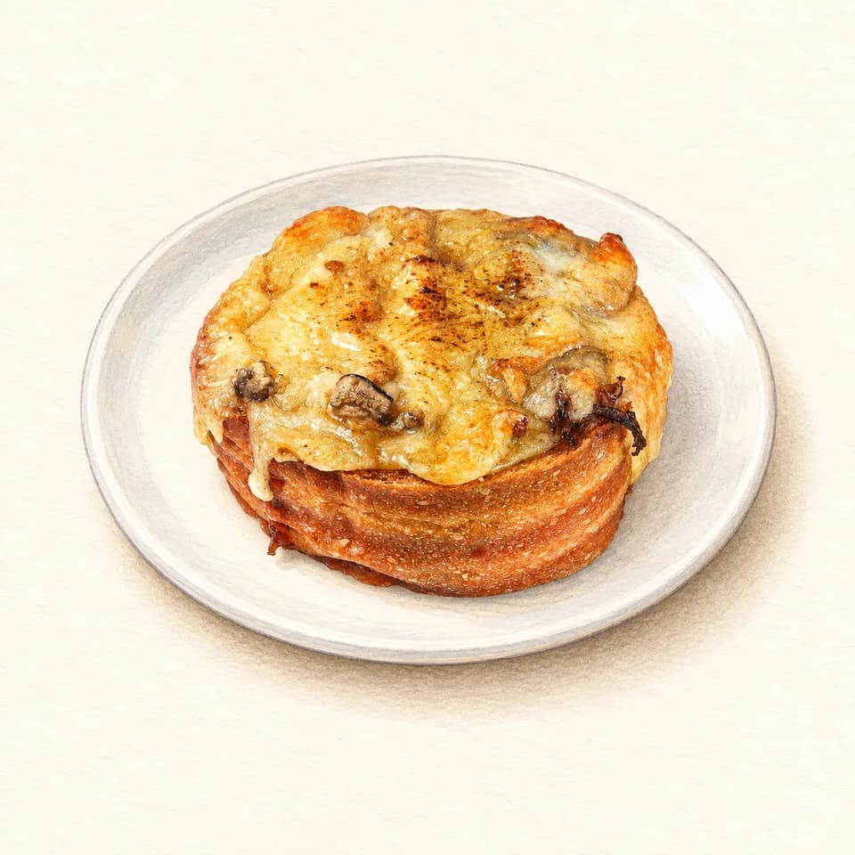 Editorial illustration of Mushroom Tartine at Yamanote Atelier