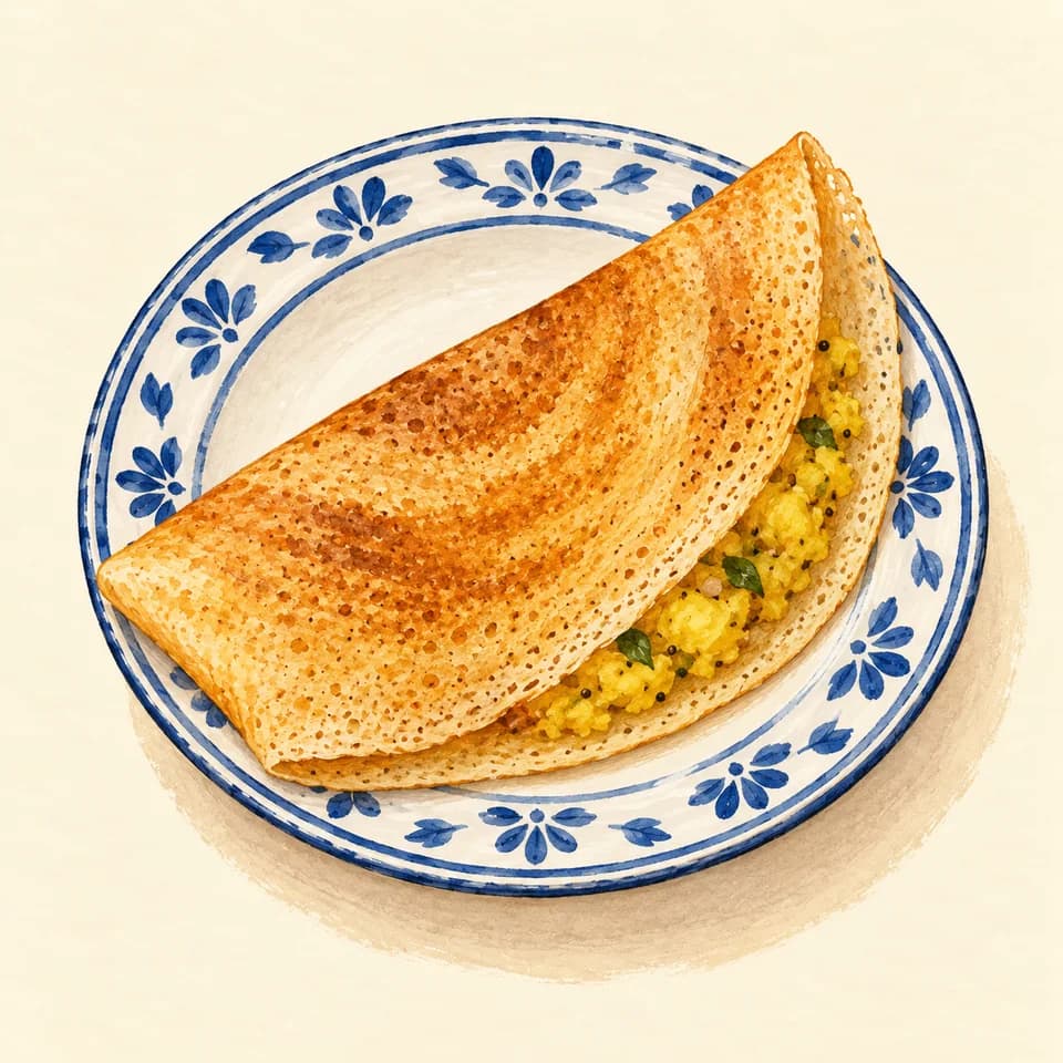 Editorial illustration of Masala dosa