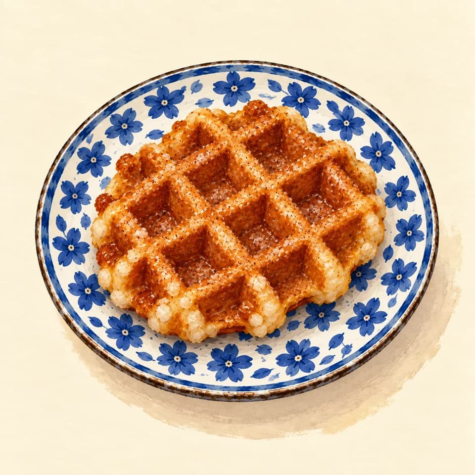 Editorial illustration of Cinnamon LAM waffle