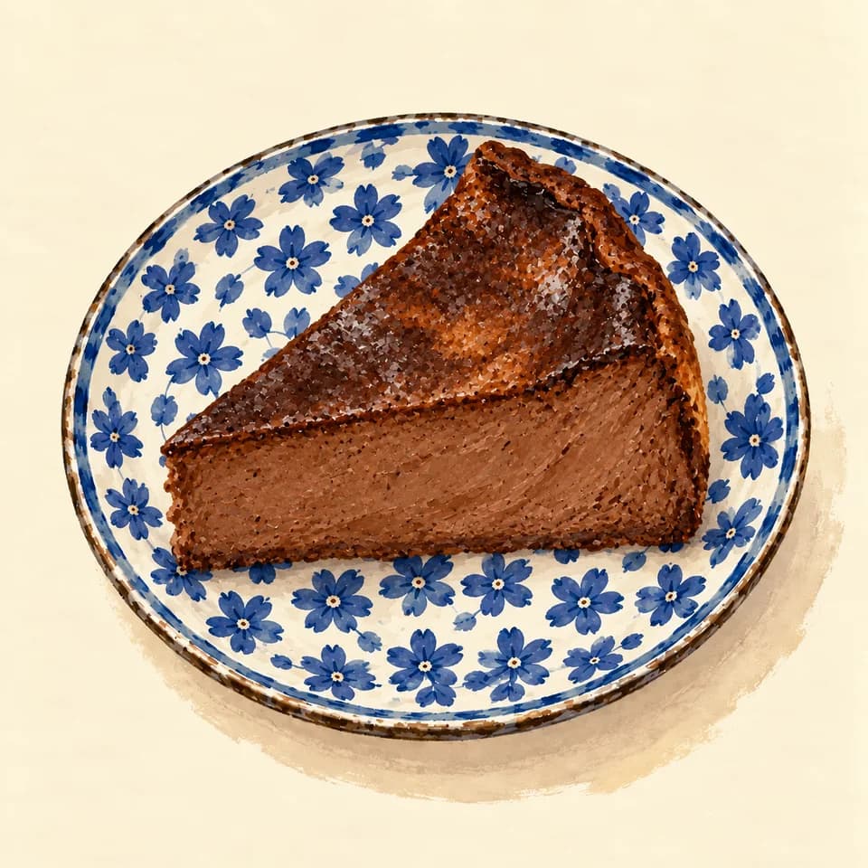 Illustration: Chocolate Basque cheesecake