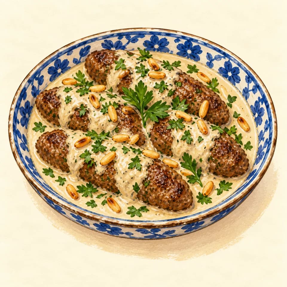Illustration: Kafta with tahina
