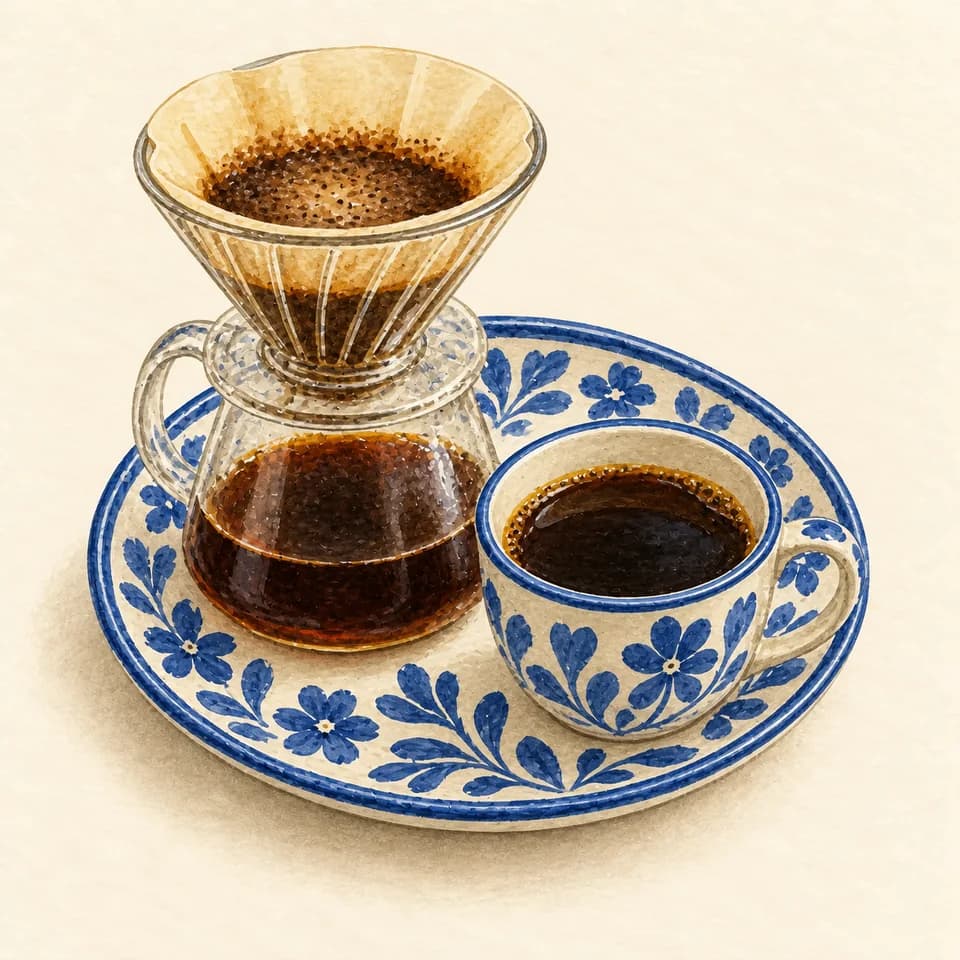 Editorial illustration of V60