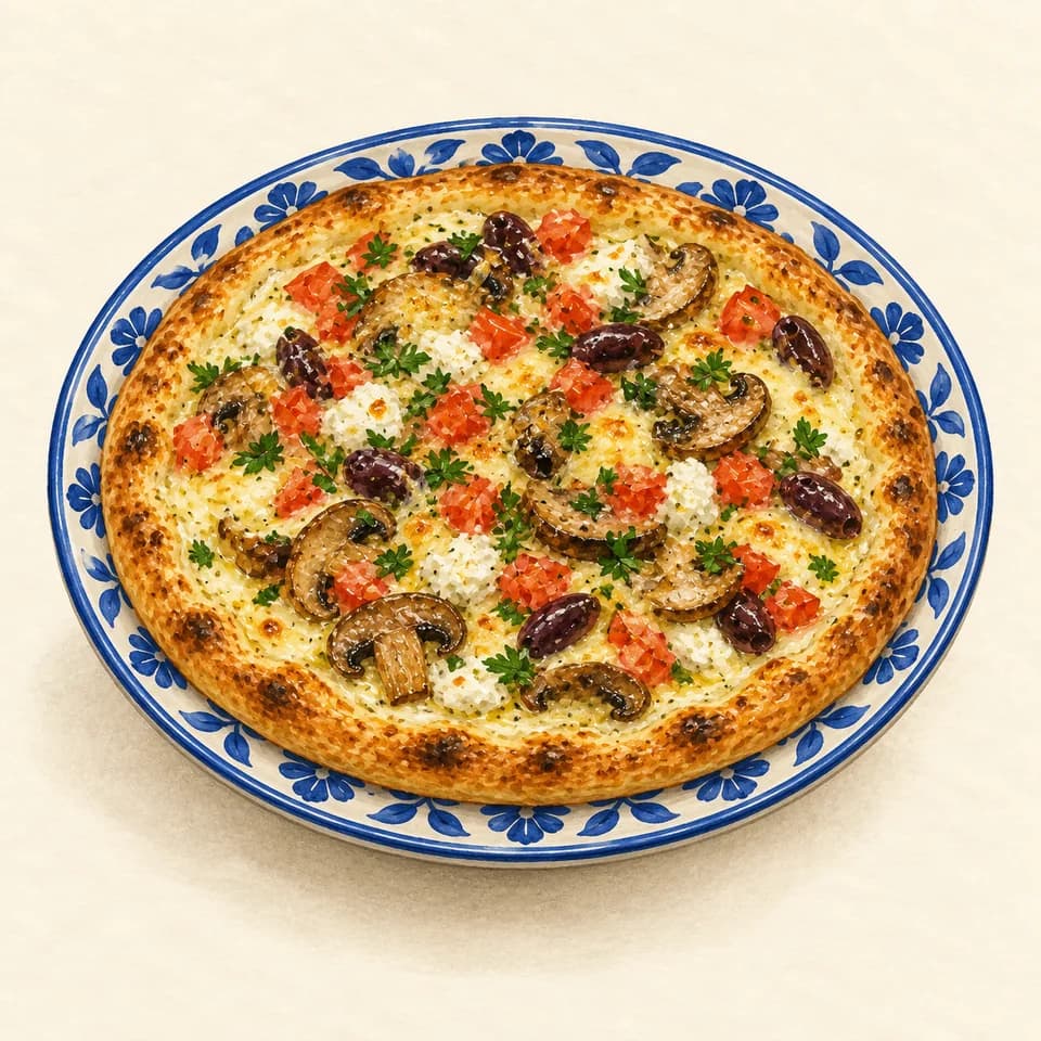 Editorial illustration of Pitfire Primo pizza