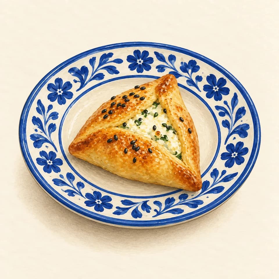 Editorial illustration of Cheese with Black Seeds Fetera