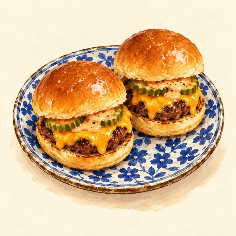 Editorial illustration of Original beef sliders