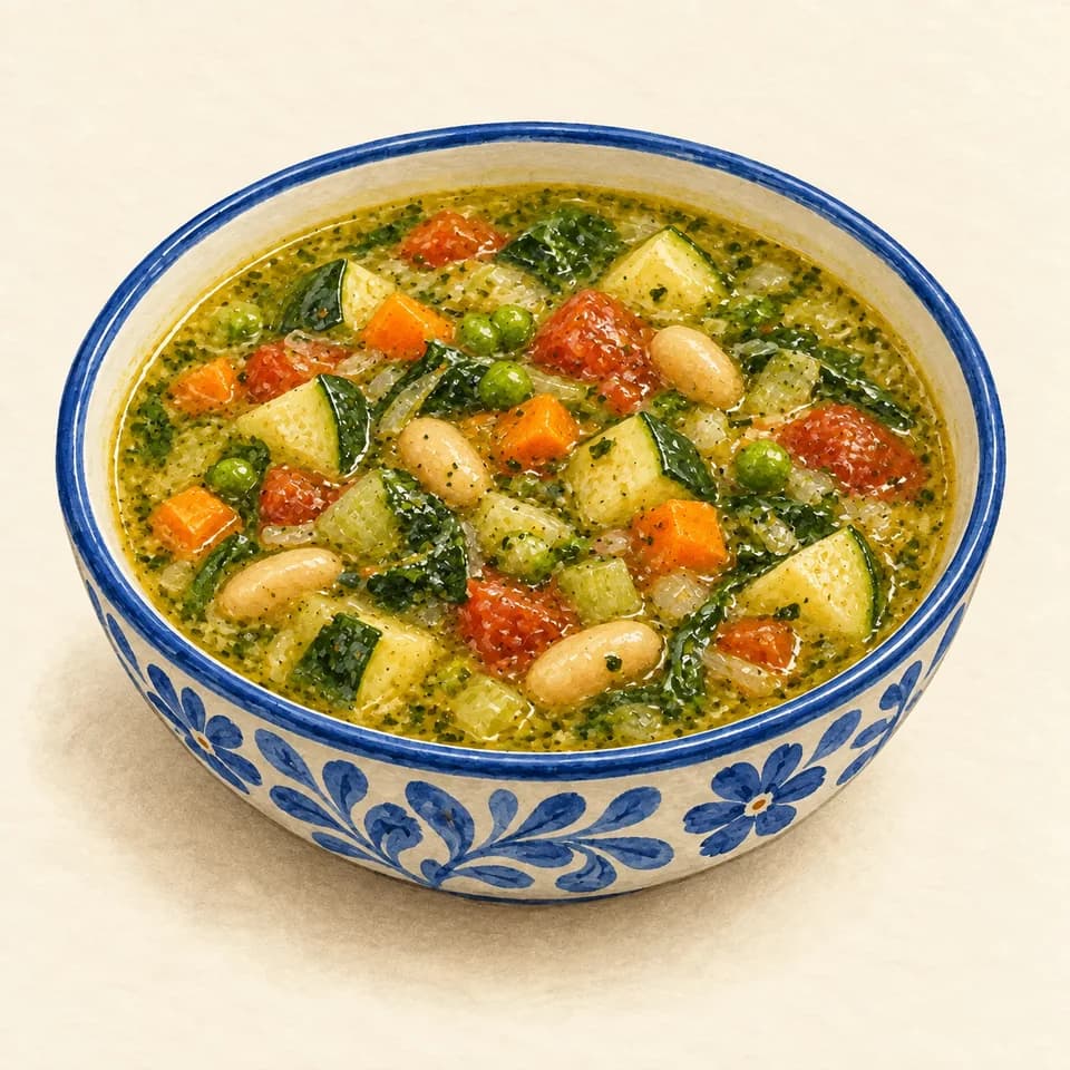 Editorial illustration of Grandma I Miss You minestrone