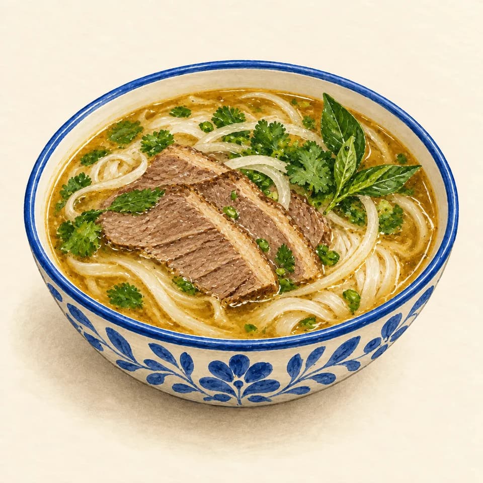 Illustration: Medium beef-brisket pho