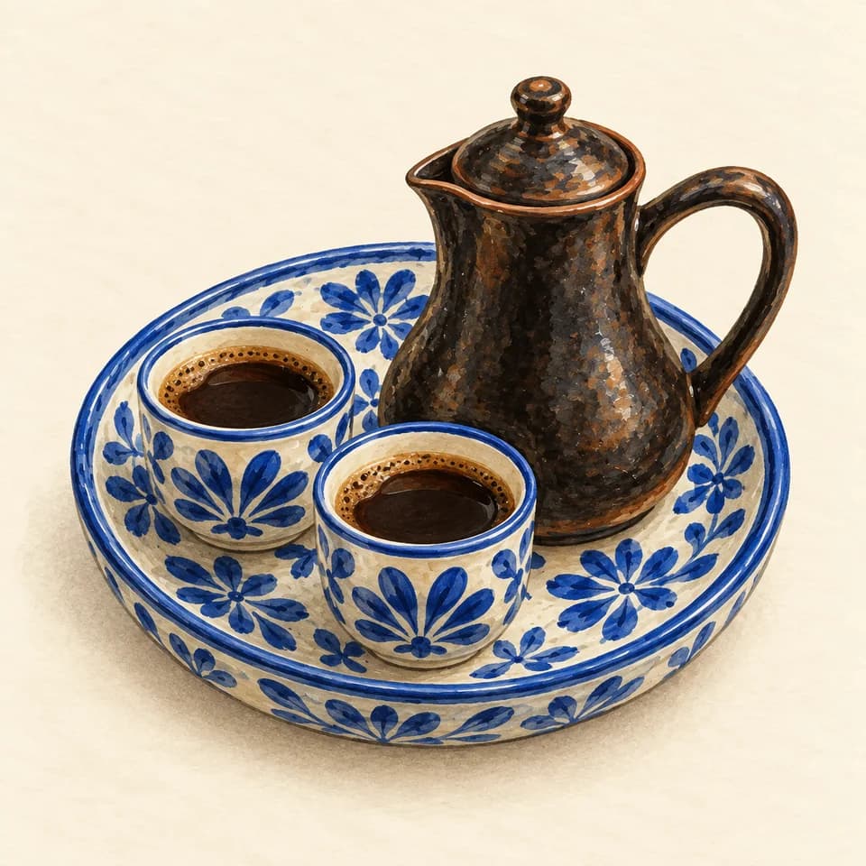 Editorial illustration of Pot of coffee