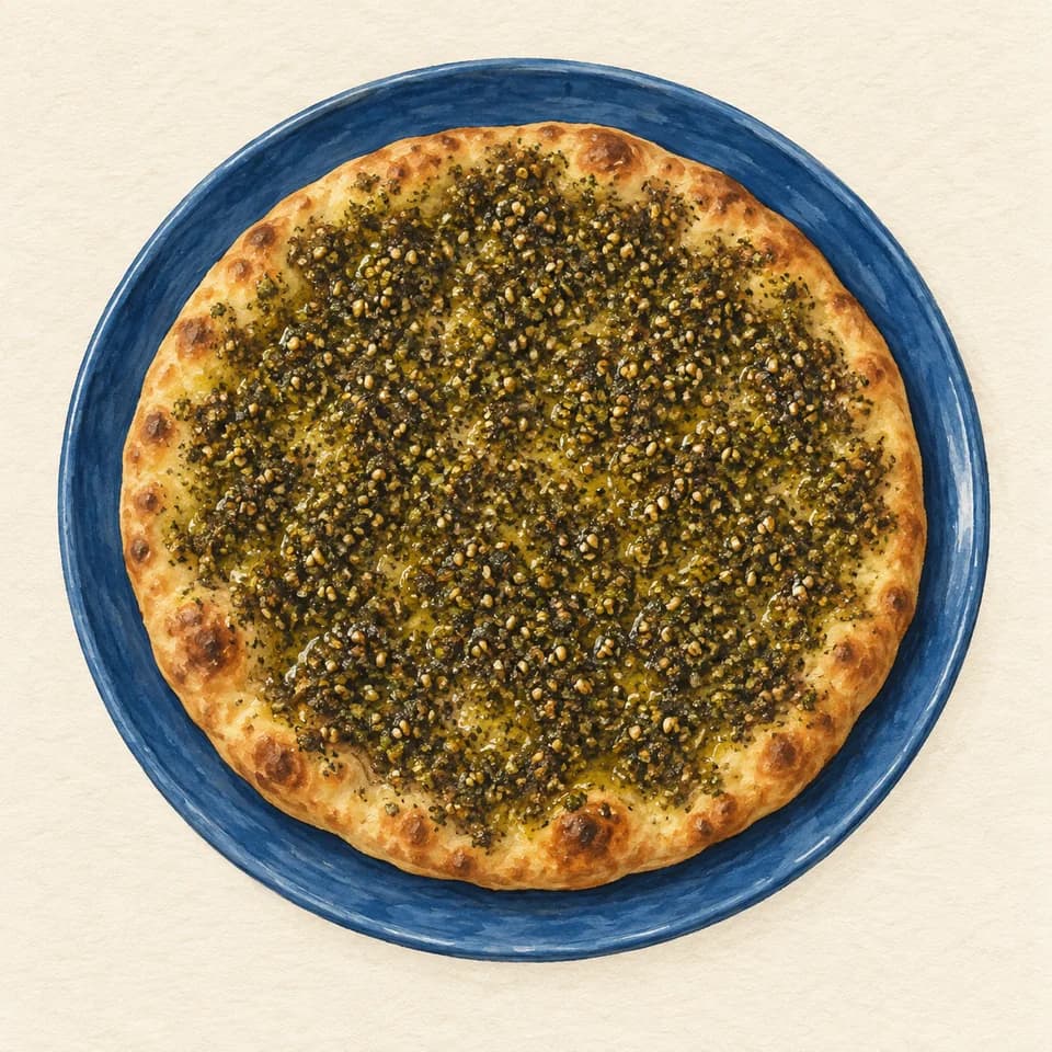 Editorial illustration of Zaatar Bread