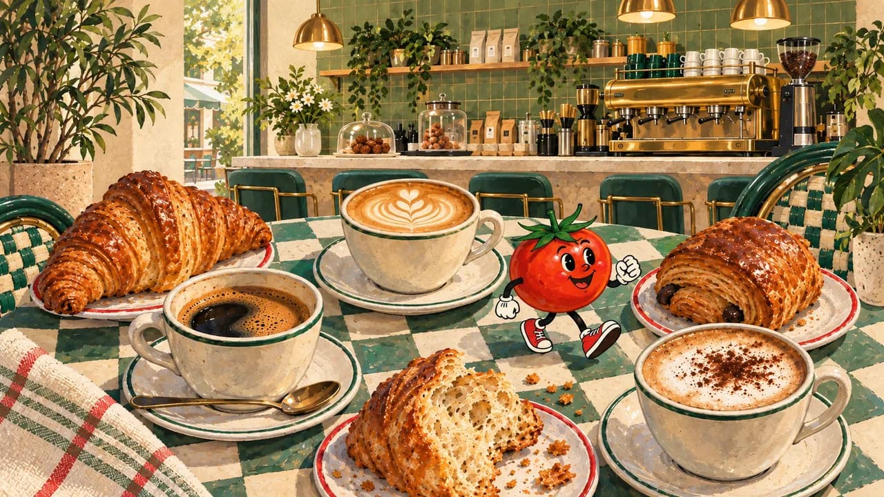 Editorial illustration · Dubai coffee and pastry: Alserkal, Jumeirah, City Walk