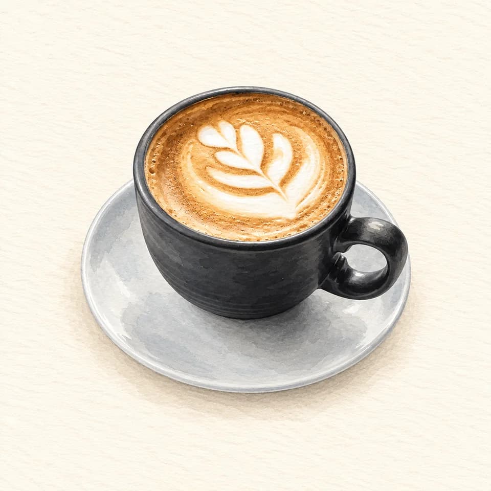 رسم توضيحي لطبق فلات وايت في كافيه ٣٠٢